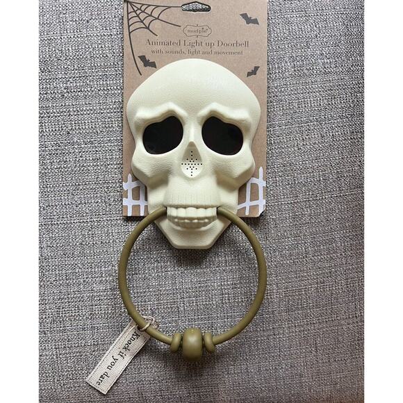 Mud Pie Animated Skull Light Up Doorbell Halloween Haunted House Decor Prop - Picture 5 of 5